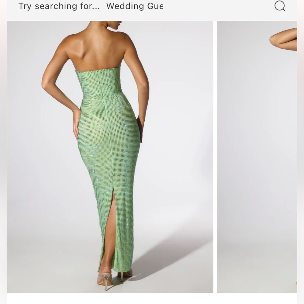 Oh Polly Strapless Green Dress